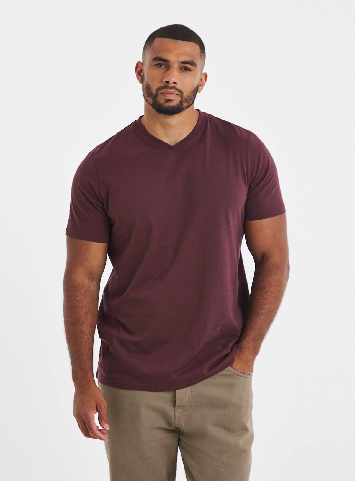 JACAMO 5 Pack Pure Cotton V Neck T-Shirt L - Image 1